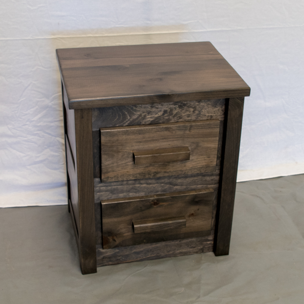 Rustic Farmhouse 2 Drawer Nightstand Handcrafted, Solid Wood