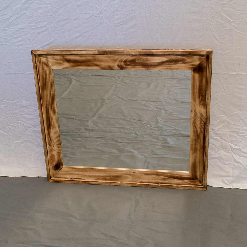 Rustic Farmhouse Mirror 31x37 Handcrafted, Solid Wood
